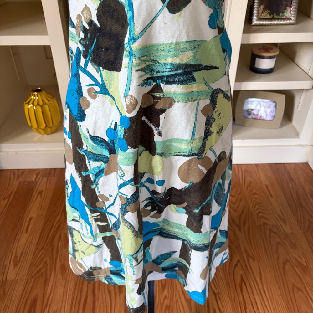 Patagonia Iliana Halter Dress Boho Floral Blue Green Empire Waist Medium Outdoor - Picture 3 of 8